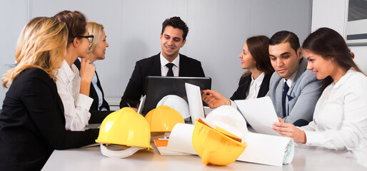 Wall Mural - Business handshake at negotiations in office