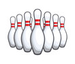 classic ten pin bowling pins set up