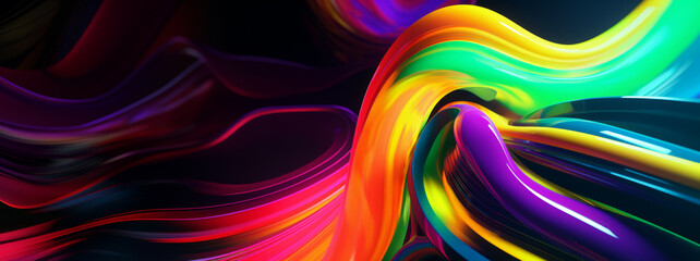 Wall Mural - Abstract futuristic rainbow glowing background