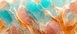 Fototapeta Młodzieżowe - Abstract turquoise and peach color marble background	