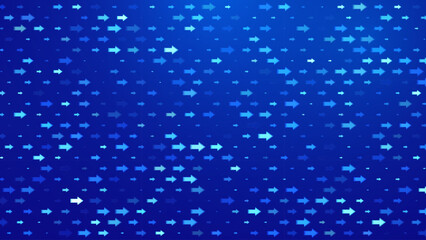Aufkleber - Digital Arrows Moving Forward Background. Blue Arrows Pattern. Abstract High-Speed Data Flow. Dynamic Movement Technology Pattern for Banner or Poster Design Concept. Vector Illustration.