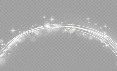 Wall Mural - white glowing light line swirl effect. white lines with lighting effects isolated on transparent bac