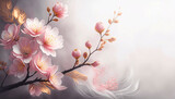 Fototapeta Kwiaty - Wiosenne różowe kwiaty wiśni. Tapeta kwiatowa
