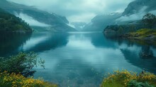 Norway's Beautiful Fjords Cut Deep Into The Rugged Coastline. For Adventure Seekers And Nature Lovers