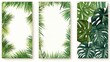 An attractive set of vertical images with tropical plants, offering space in the center for additional design or text elements
