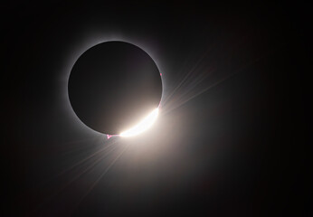 Wall Mural - diamond ring - total solar eclipse - april 8, 2024, waterville, quebec, canada
