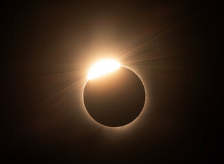 Wall Mural - diamond ring - total solar eclipse - april 8, 2024, waterville, quebec, canada