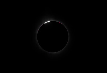 Wall Mural - baily's beads with prominences - total solar eclipse - april 8, 2024, waterville, quebec, canada