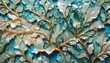Perlmutt Gold schimmernde Blätter in blau weiß für Hintergrund Vorlage nahtlose florale Ornamente natürliche Formen, sommerlich frisch, Umwelt, edel hell leuchtend Natur Schmuck dekorativ Blatt Garten