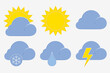 Weather Icons Set. Weather Forecast Icons Simple Vector Style