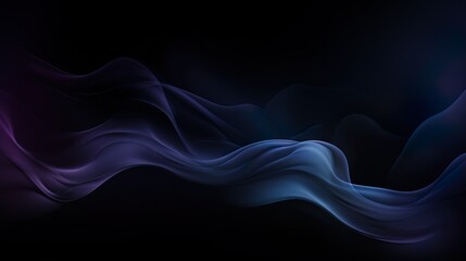 Canvas Print - digital abstract artwork featuring smooth flowing shapes in shades of blue and purple against a blac