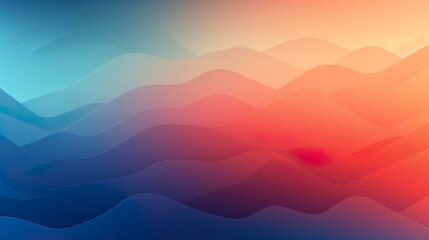 Canvas Print - an abstract image with soft, flowing lines waving across a gentle gradient back from warm to cool hu