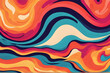 Groovy hippie 70s backgrounds. Waves, swirl, twirl pattern. Twisted and distorted vector texture in trendy retro psychedelic style