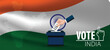 © ArtDown - vote India Hand voting ballot box on waving Indian flag vector poster