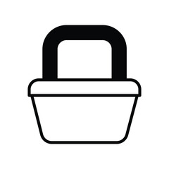 lunch box icon with white background vector stock illustration