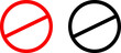 © Volodymyr - Sign forbidden. Icon symbol ban. Red circle sign stop entry ang slash line isolated on transparent background. Mark prohibited. Icon symbol ban. Mark prohibited.