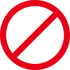 Wall Mural - Sign forbidden. Icon symbol ban. Red circle sign stop entry ang slash line isolated on transparent background. Mark prohibited. Icon symbol ban. Mark prohibited.