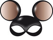 geheimnisvolle Maus Maske mit großen Maus Ohren in schwarz