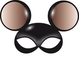 Fototapeta  - geheimnisvolle Maus Maske mit großen Maus Ohren in schwarz