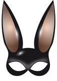 Fototapeta  - geheimnisvolle Hasen Maske mit großen Hasen Ohren in schwarz