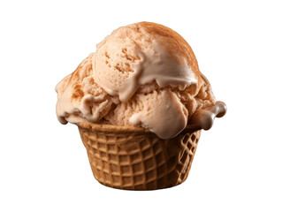 Wall Mural - Cinnamon ice cream isolated on transparent png background. Generative ai