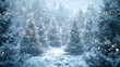 This is an abstract winter Christmas landscape scene background. It was rendered in 3D.