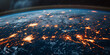 View of the earth from space. Global communication network concept