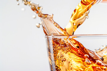 Detail of Pouring Beer Into Glass, Close-up.