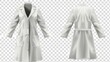 Mock up modern realistic mockup of medical uniform on transparent background. Doctor coat, nurse suit, and physician robe.