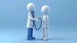 © MAY - Medical Science: A 3D vector illustration of a medical professional using a stethoscope to examine a patient