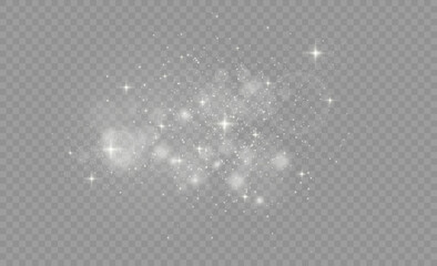 Wall Mural - star dust sparks in an explosion. white sparks glitter special light effect. white glitter texture c