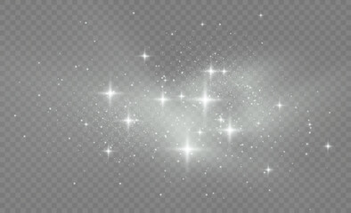 Wall Mural - star dust sparks in an explosion. white sparks glitter special light effect. white glitter texture c