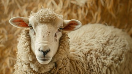 Canvas Print - A sheep in a grassy field