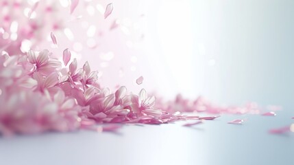 Wall Mural - Surreal Pink Petal Cascade for Tranquil Background or Wallpaper.