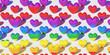 Gay pride concept. LGBT heart rainbow flag pattern. 3d render.