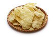 Emping, Indonesian crackers made from crushed Belinjo nuts. After frying.
