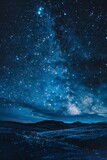 Fototapeta Kwiaty - Night sky panorama with milky way and stars on dark background generated AI