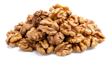Pile of walnuts isolated on transparent background