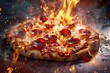 Pizza on fire