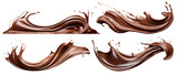 Fototapeta  - Set of chocolate splashes, cut out