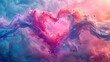 Vibrant Pastel Paint Splash in Heart Shape Evoking Emotion and Creativity During a Journey of Self Discovery