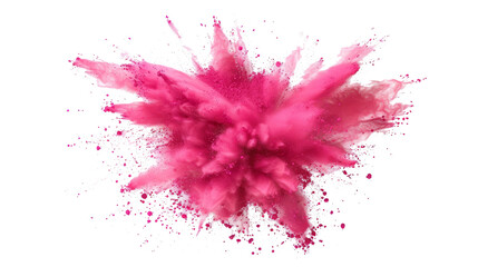 Wall Mural - bright pink paint color powder festival explosion burst isolated white background.	