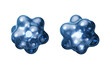 Isolated transparent physics atom, 3d rendering.