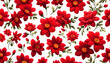 gleichmäßiges Muster aus hellen Blumen Blüten in rot auf weißem Hintergrund als Vorlage für Gestaltung von Geschenk Papier, Wänden, Produkten, Verpackungen zum Frühling frisch Sommer floral 