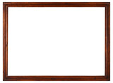 Fototapeta Pokój dzieciecy - A narrow wooden picture frame in a classic design on a transparent background, in PNG format.
