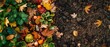 A bigger version of an organic garden compost in-depth, depicting the earth's ecosystem derived from naturally present vegetable and fruit peel waste and space, Generative AI.