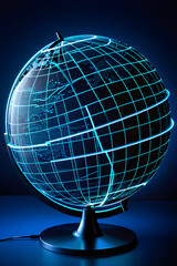 globe on black background, generative ai
