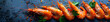 Each shrimp a story of flavor, a panoramic spread of seafood elegance, banner