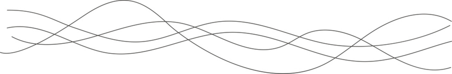 Wavy lines. Abstract illustration of curve flow dynamic design. Liquid music soundwaves. Scribble swirl strokes. Doodle stream art