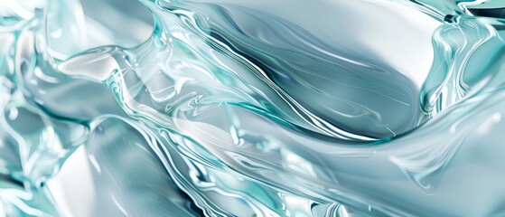 Wall Mural - A blue and white image of water with a shiny, reflective surface